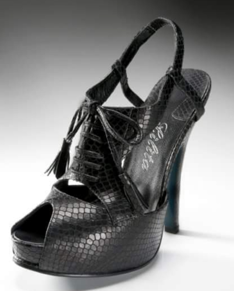 Python Like Leather Stiletto Heels - image 1